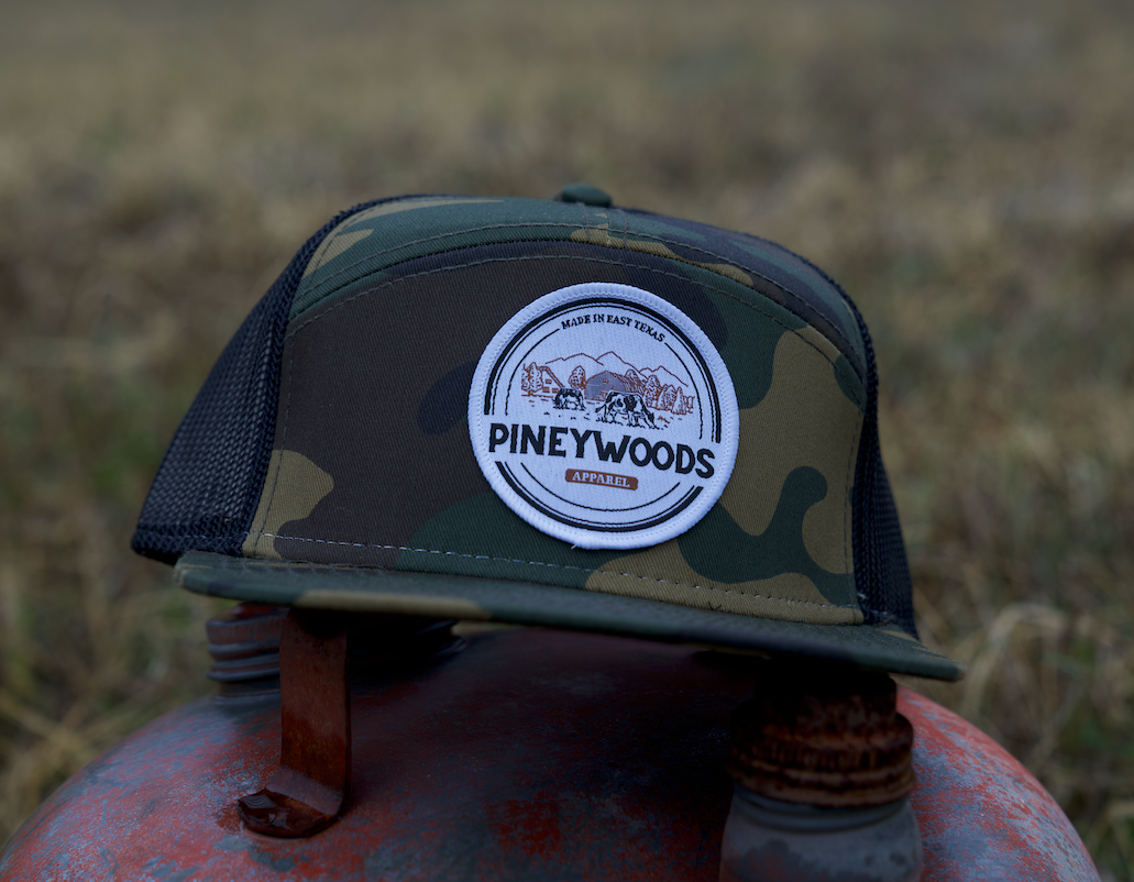 Pineywoods 7-Panel Trucker Hat (CAMO)